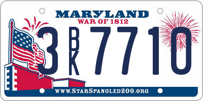 MD license plate 3BK7710