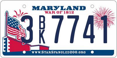 MD license plate 3BK7741