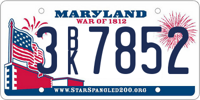 MD license plate 3BK7852