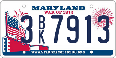MD license plate 3BK7913