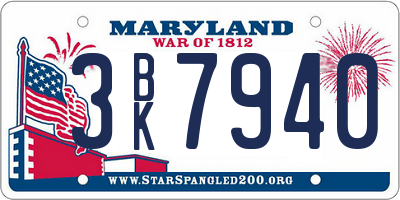 MD license plate 3BK7940