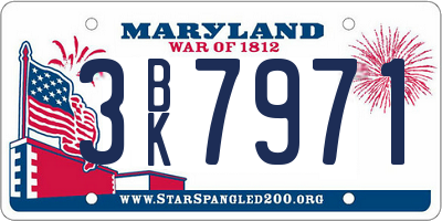 MD license plate 3BK7971