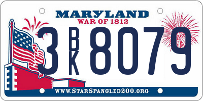 MD license plate 3BK8079
