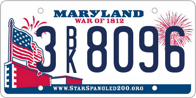 MD license plate 3BK8096