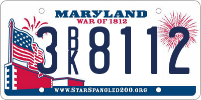 MD license plate 3BK8112