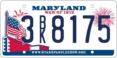 MD license plate 3BK8175