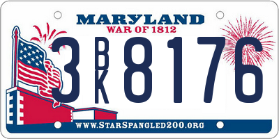 MD license plate 3BK8176
