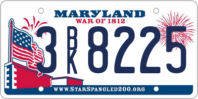 MD license plate 3BK8225