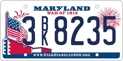 MD license plate 3BK8235