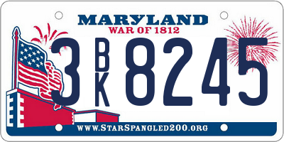 MD license plate 3BK8245