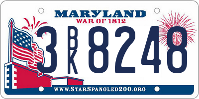 MD license plate 3BK8248