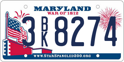 MD license plate 3BK8274