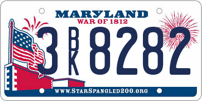 MD license plate 3BK8282