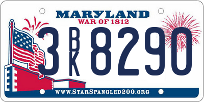 MD license plate 3BK8290