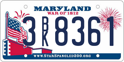 MD license plate 3BK8361