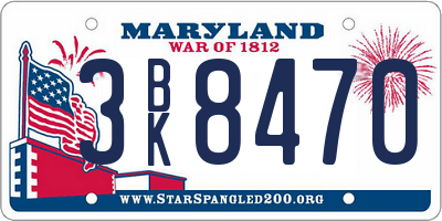 MD license plate 3BK8470