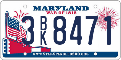 MD license plate 3BK8471