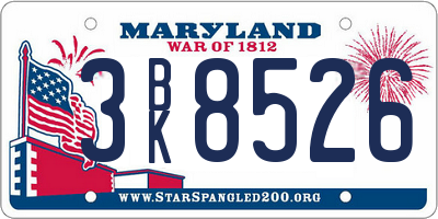 MD license plate 3BK8526