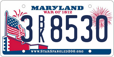 MD license plate 3BK8530