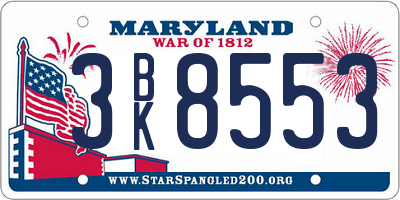 MD license plate 3BK8553