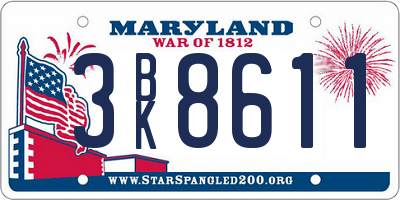 MD license plate 3BK8611