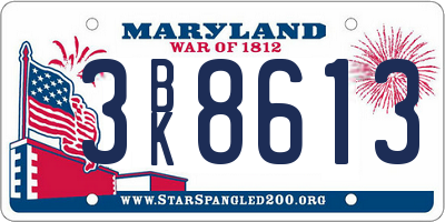 MD license plate 3BK8613