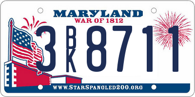 MD license plate 3BK8711