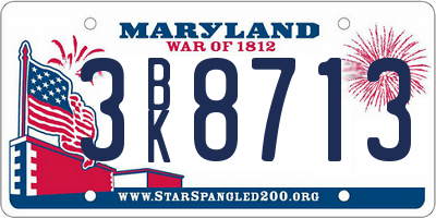 MD license plate 3BK8713