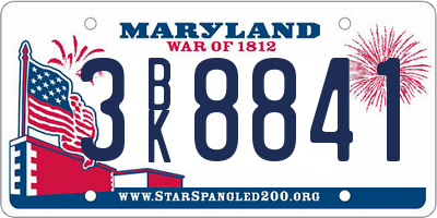 MD license plate 3BK8841
