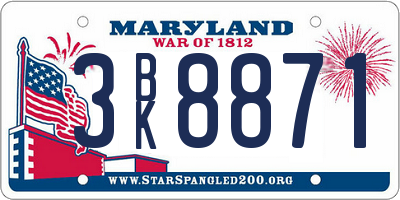 MD license plate 3BK8871