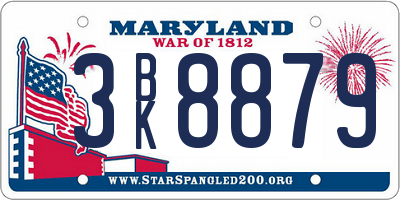 MD license plate 3BK8879