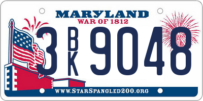 MD license plate 3BK9048