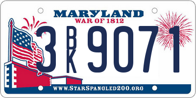 MD license plate 3BK9071