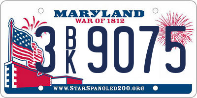 MD license plate 3BK9075