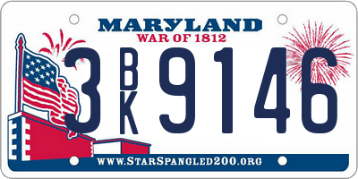 MD license plate 3BK9146