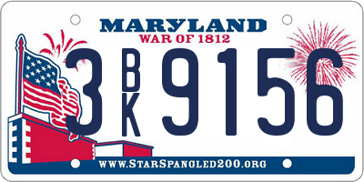 MD license plate 3BK9156