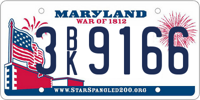 MD license plate 3BK9166