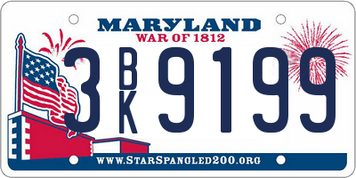 MD license plate 3BK9199