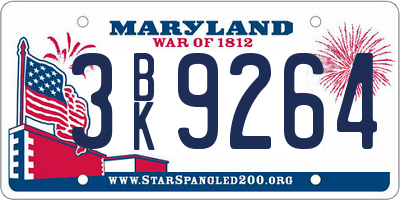 MD license plate 3BK9264