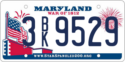 MD license plate 3BK9529