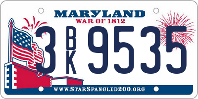 MD license plate 3BK9535