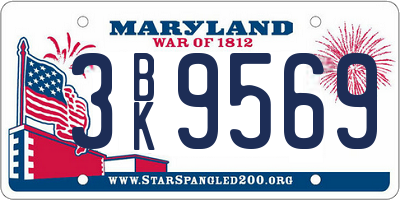 MD license plate 3BK9569
