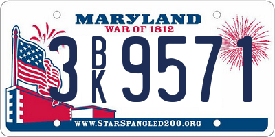 MD license plate 3BK9571