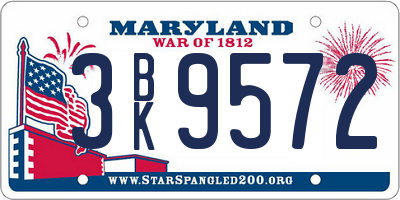 MD license plate 3BK9572