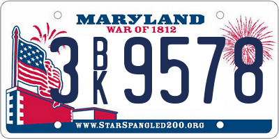 MD license plate 3BK9578