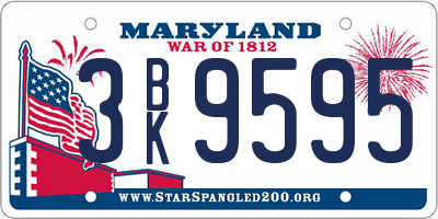 MD license plate 3BK9595