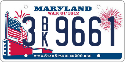MD license plate 3BK9661
