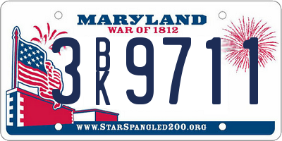 MD license plate 3BK9711