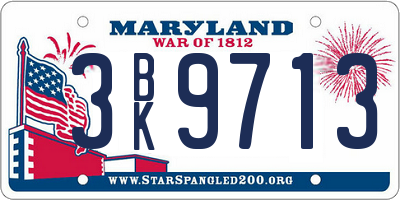MD license plate 3BK9713