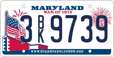 MD license plate 3BK9739